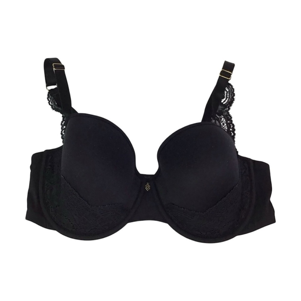 Thirdlove 24/7 Lace Detail T-Shirt Bra in Black Size 36D.
